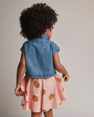 Toddler Girl Sleeveless Button-Down Top in Chambray