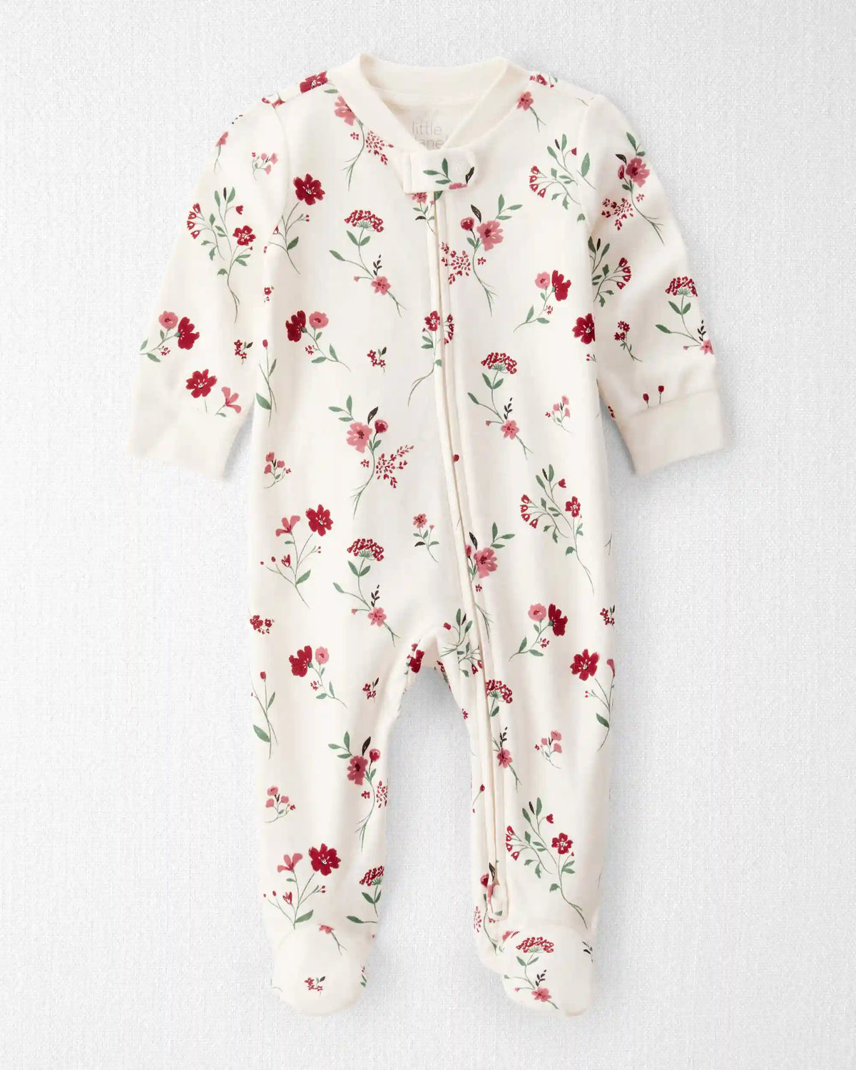 Baby Girl Organic Cotton Sleep & Play Pajamas in Rosethorn Hollow