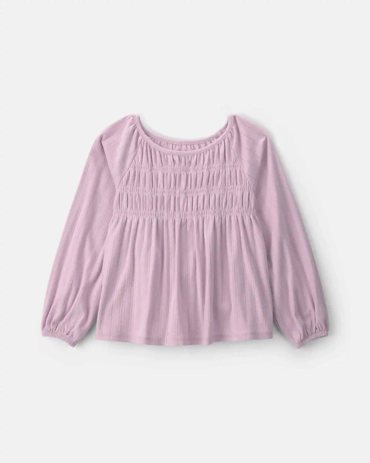 Girls Long-Sleeve Peplum Top - Purple