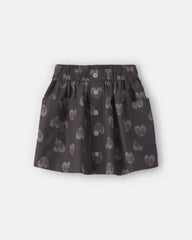 Girls Heart Twill Skirt - Black