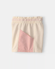 Toddler Girl French Terry Shorts - Pink/Ivory