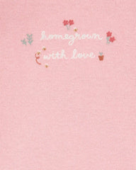 Baby 4-Piece Farm Print Outfit Set - White/Pink