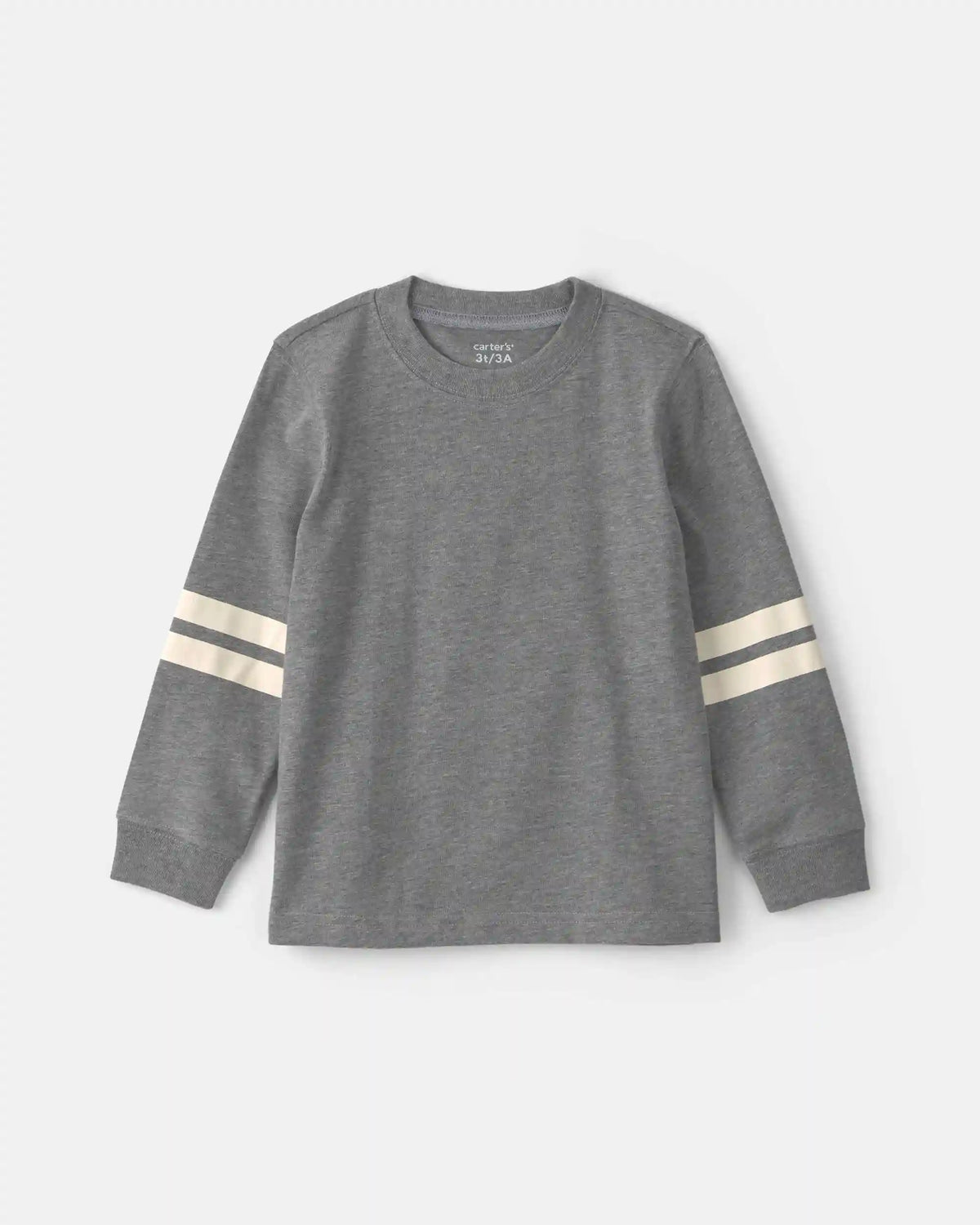 Toddler Boy Striped Long-Sleeve T-Shirt - Grey/Cream