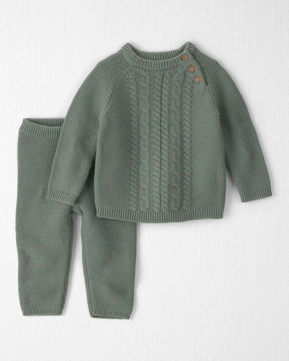 Baby 2-Piece Organic Cotton Cable Knit Top & Pant Set