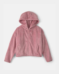 Girls Sherpa Zip-Up Jacket - Pink