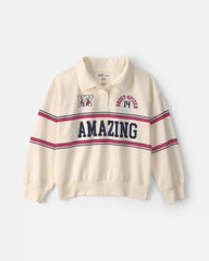 Girls ©Marvel Spiderman French Terry Pullover Sweatshirt - Cream