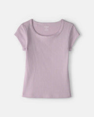 Girls Ribbed Top - Purple