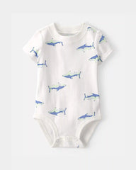 Baby Boy 3-Piece Shark Striped Outfit Set - Blue/White
