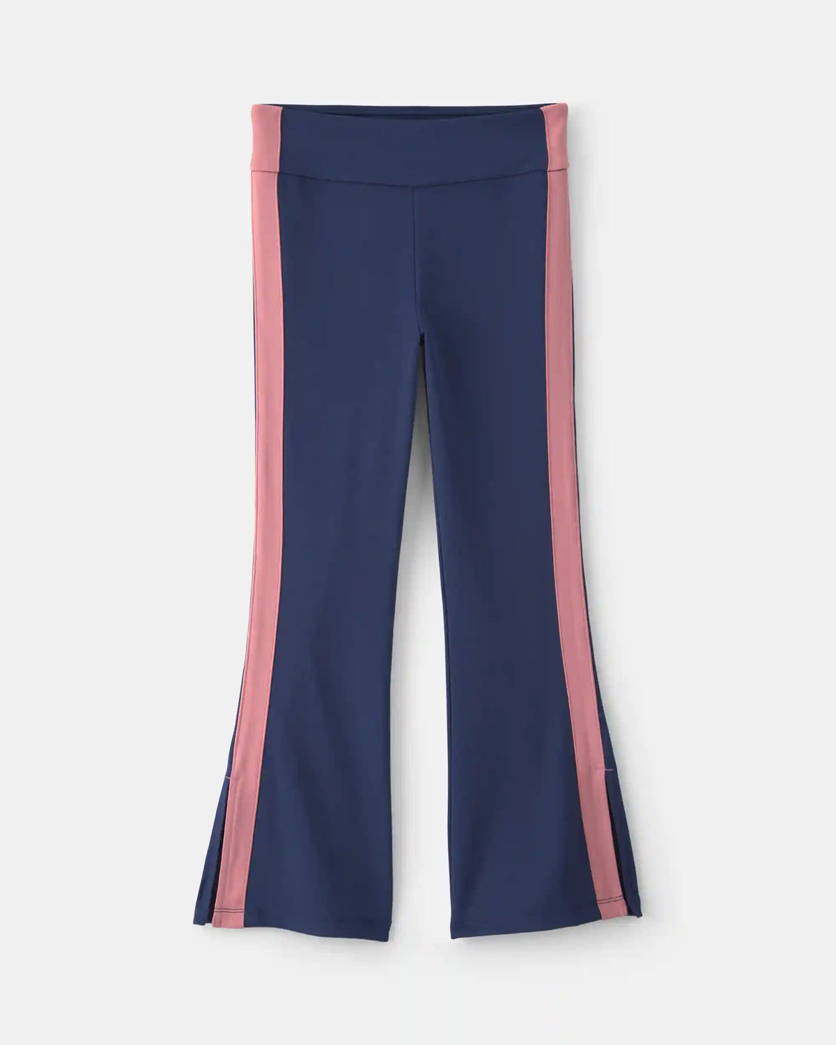 Girls Pull-On Stretch Active Flare Leggings - Navy Blue/Pink
