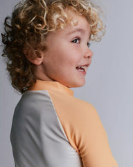 Toddler Boy Full-Zip Long-Sleeve Rashguard - Orange/Cream