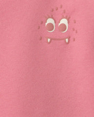 Baby Girl Monster Fleece Pullover Sweatshirt - Pink