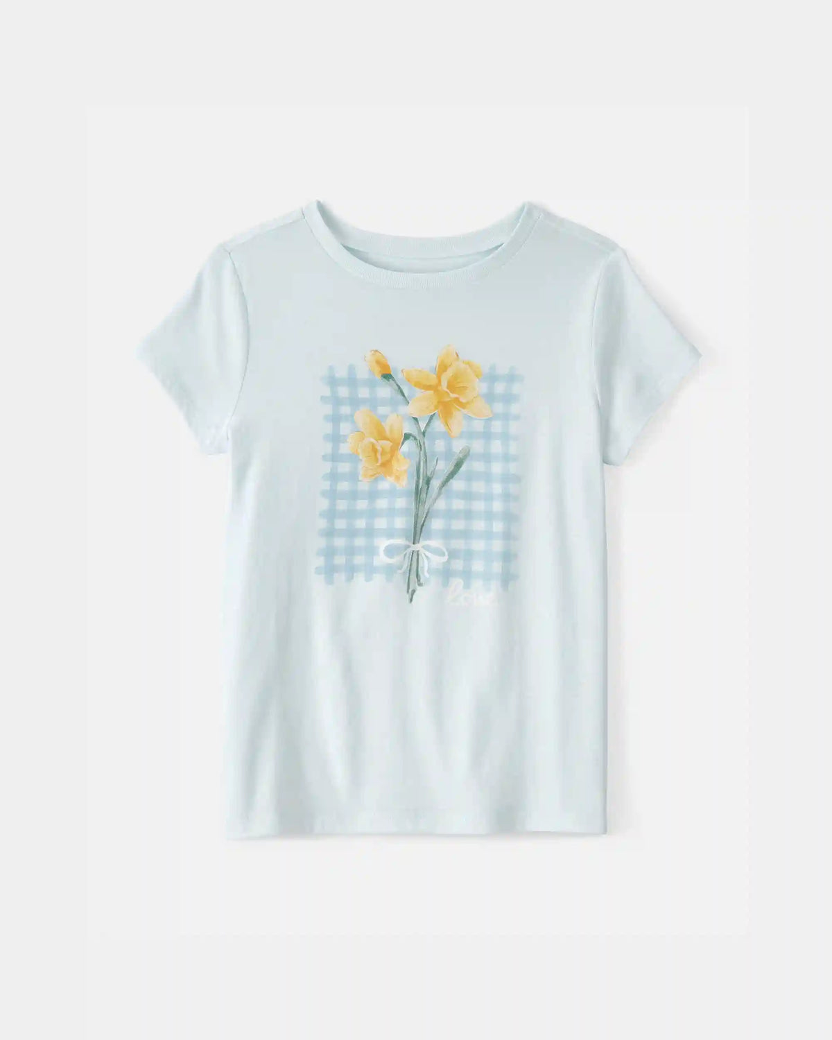Girls Floral Graphic Tee - Blue