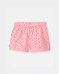 Girls Eyelet Shorts - Pink