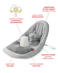 Silver Lining Cloud Upright Activity Floor Seat - Grey
