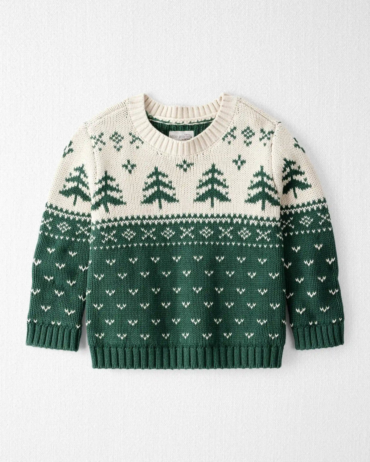 Toddler Organic Cotton Fair Isle Sweater Knit Pullover