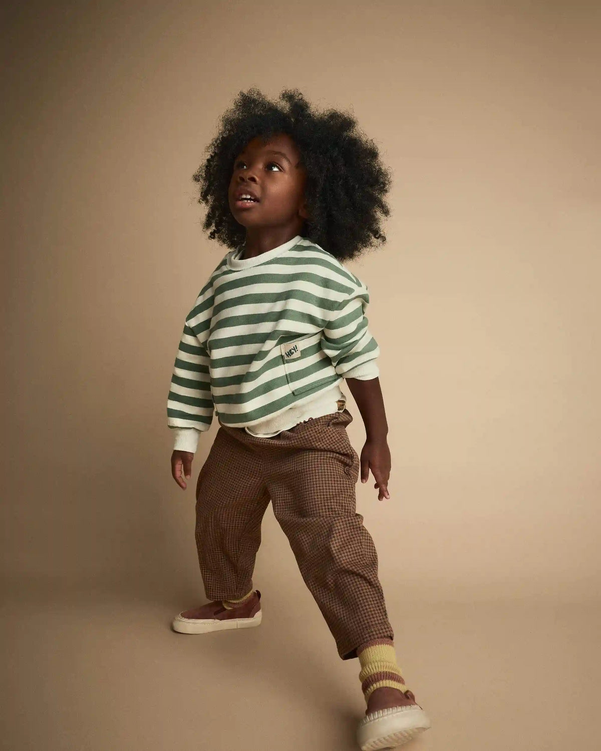 Toddler Otter Sweatshirt™ with Pockets in Stripes - Olive/Cream