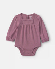 Baby Girl Long-Sleeve Fashion Bodysuit - Purple