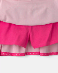 Girls Polka Dot Active Skort - Pink