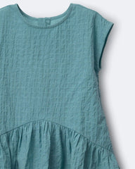 Toddler Girl Asymmetrical Drop-Waist Dress - Teal