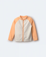 Toddler Boy Full-Zip Long-Sleeve Rashguard - Orange/Cream