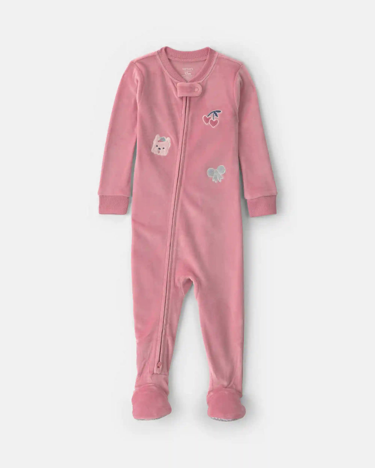 Baby Girl 1-Piece Icon 2-Way Zip DreamPlush Snug Fit Footed Pajama - Pink