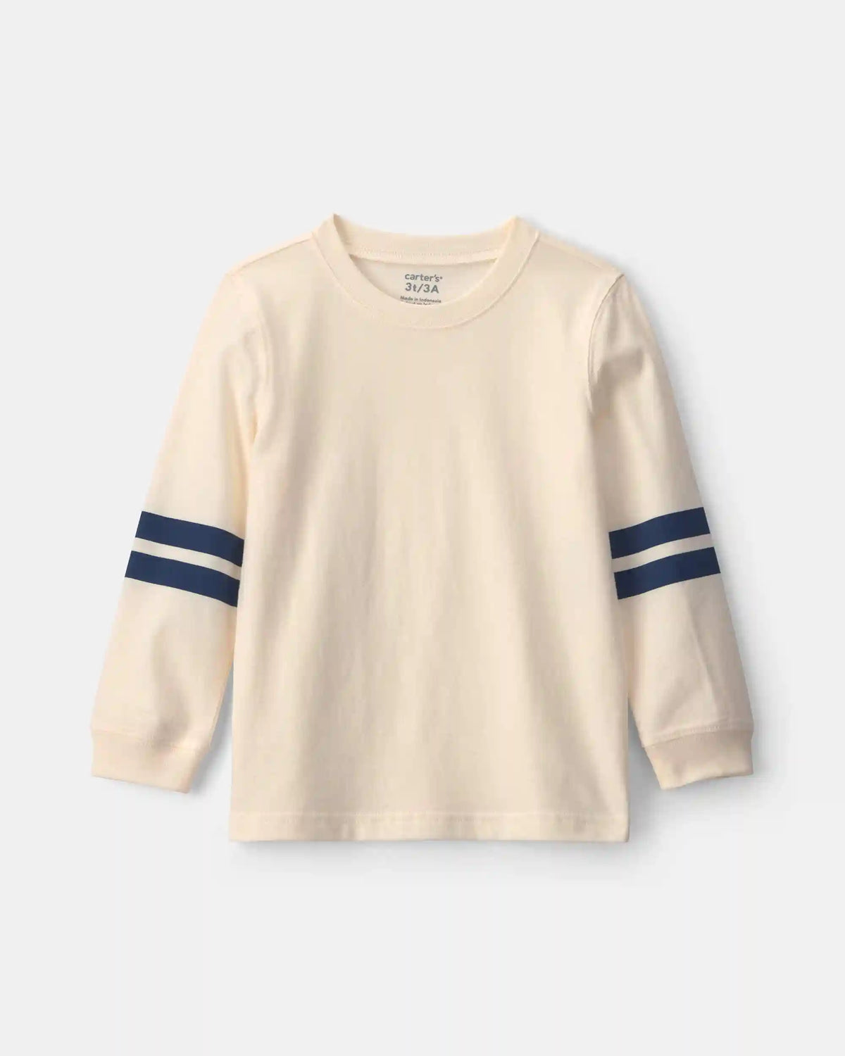 Toddler Boy Striped Long-Sleeve Tee - Cream/Navy Blue