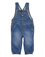 Baby Knit-Like Denim Overalls - Medium Wash