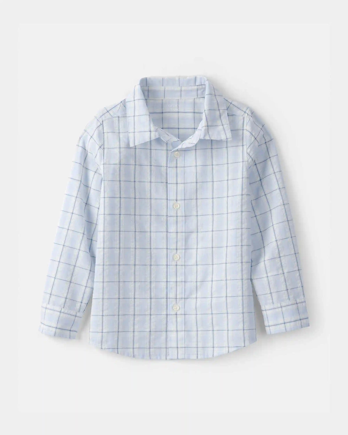 Boys Plaid Button-Down Shirt - Blue