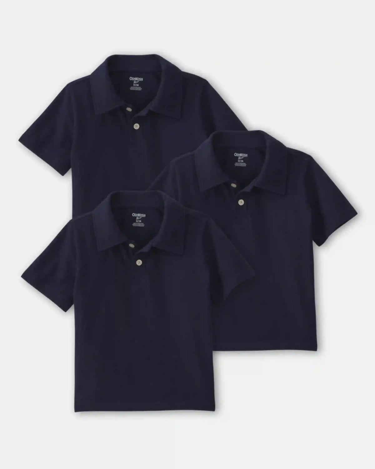 Toddler Boy 3-Pack Uniform Piqué Polo Shirts - Navy