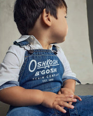 Baby Logo Denim Overalls - Dark Wash