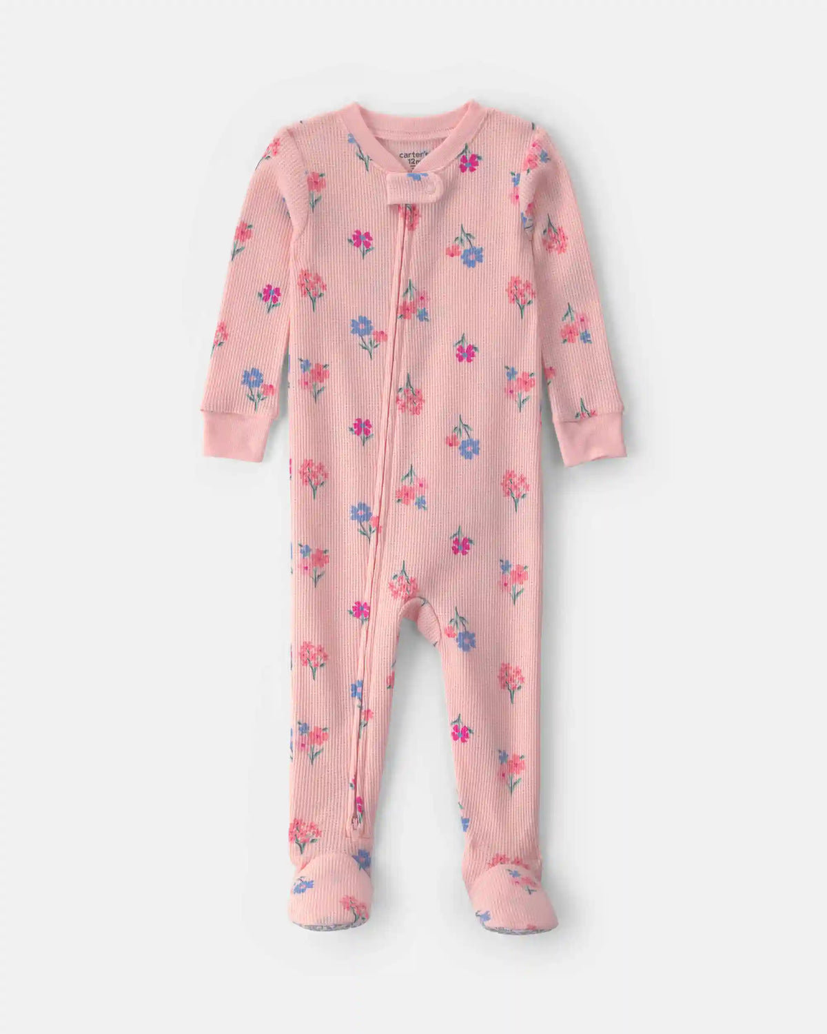 Baby Girl 1-Piece Floral Thermal Snug Fit Footed Pajama - Pink