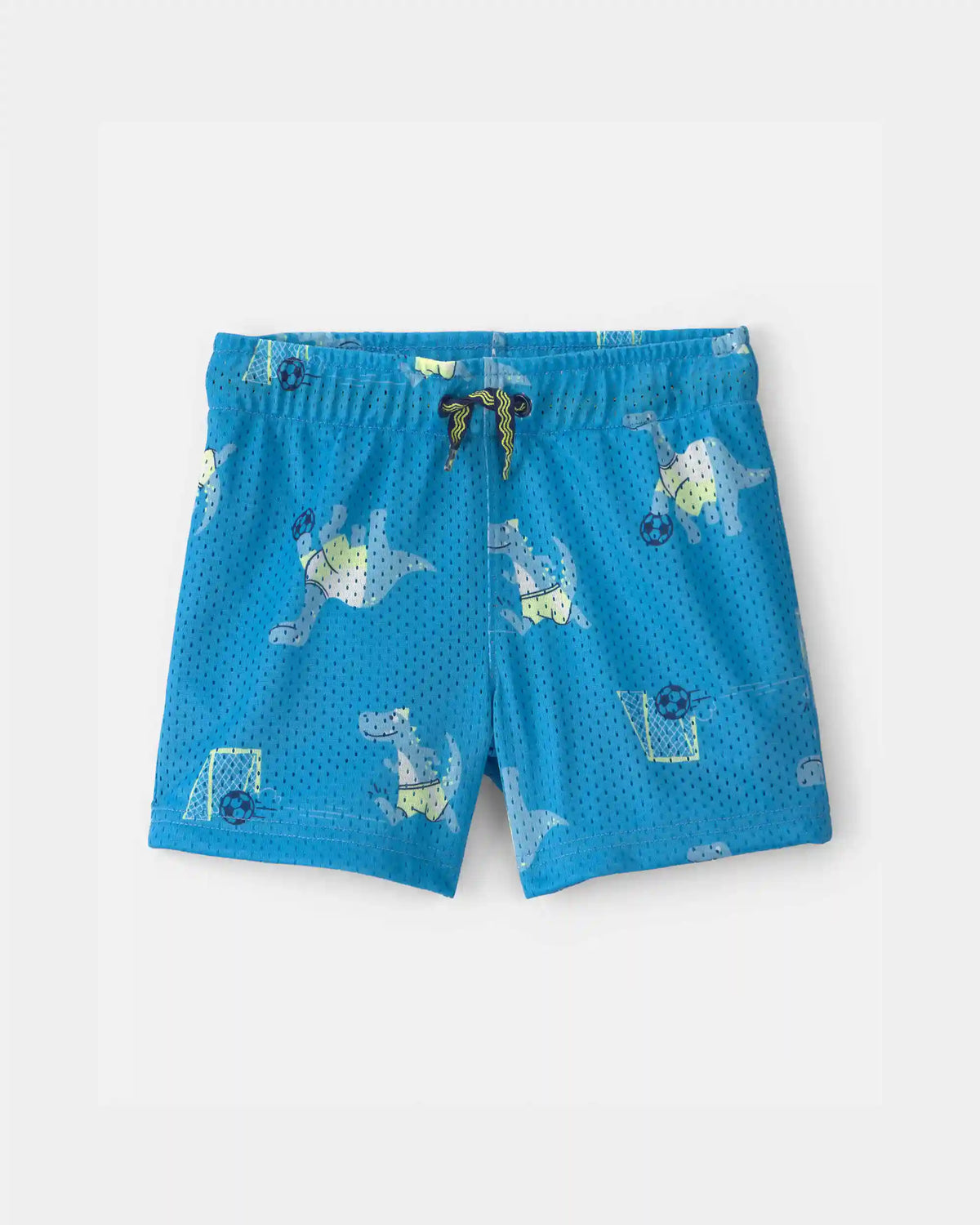 Toddler Boy Dinosaur Soccer Mesh Shorts - Blue
