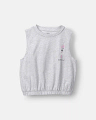 Toddler Girl 'Bunsicle' Elastic Waist Tank - Heather Grey