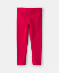Toddler Girl Cotton Pull-On Stretch Leggings - Red
