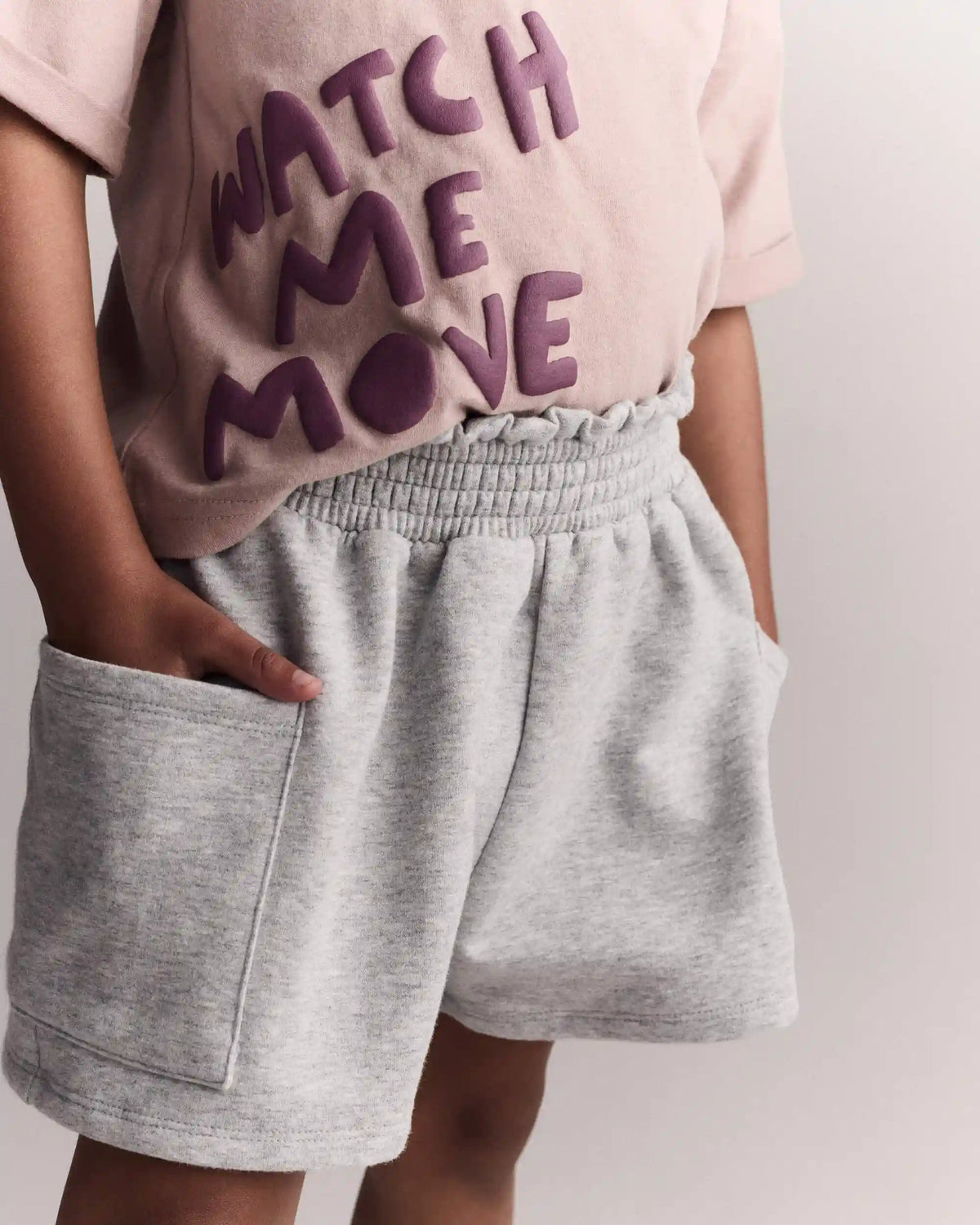 Toddler Girl Fleece Swing Shorts with Pockets - Heathered Grey