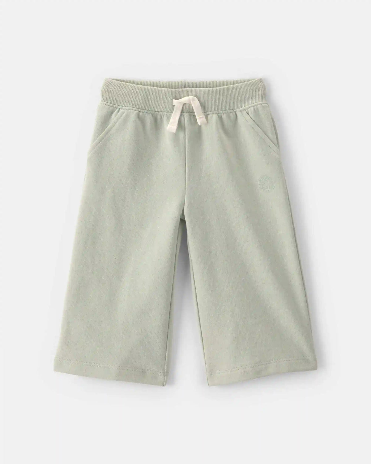 Baby Girl French Terry Drawstring Pants - Green