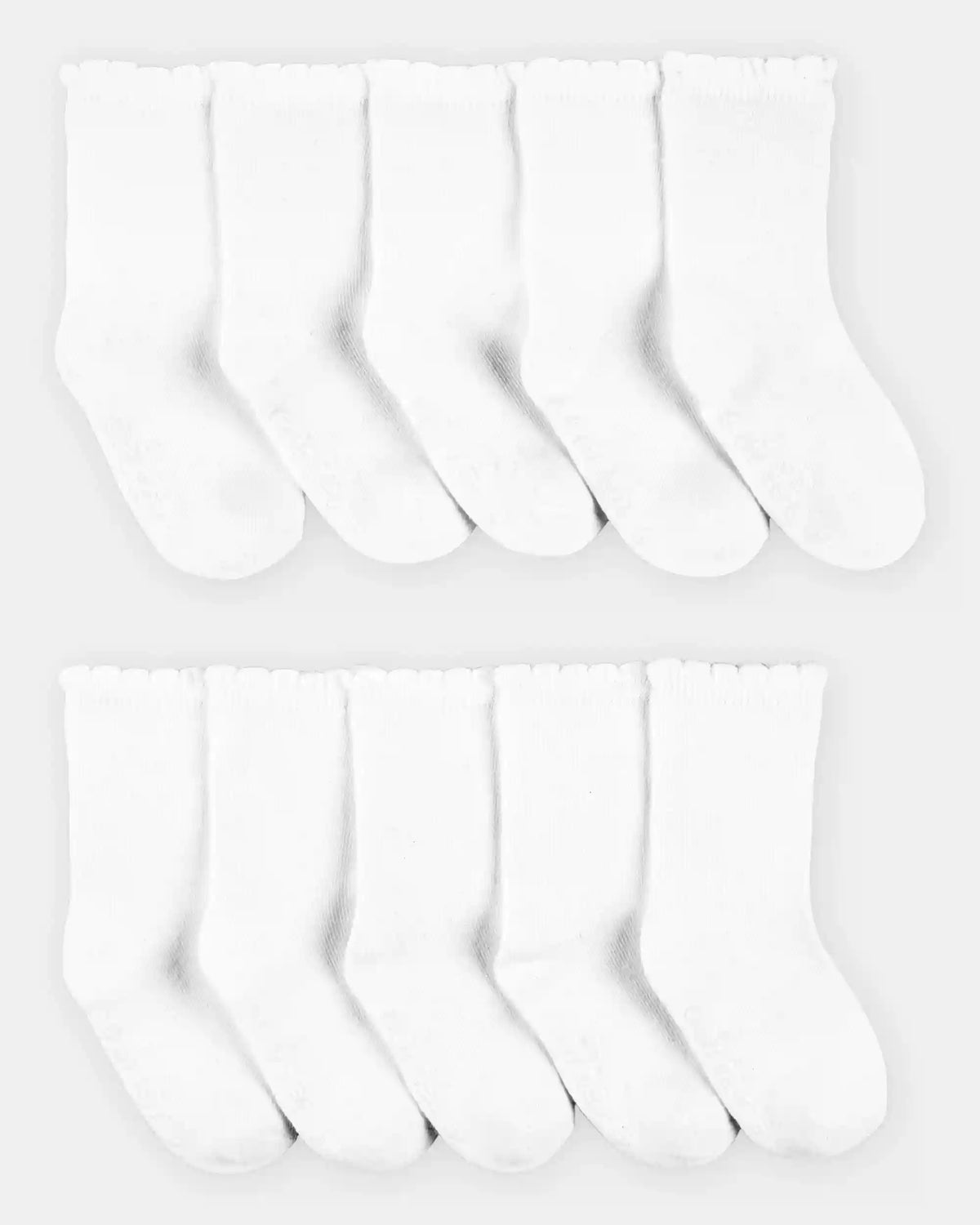 Toddler Girl 10-Pack Scallop Crew Socks