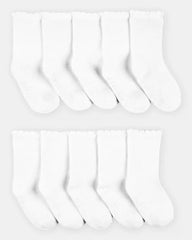Toddler Girl 10-Pack Scallop Crew Socks