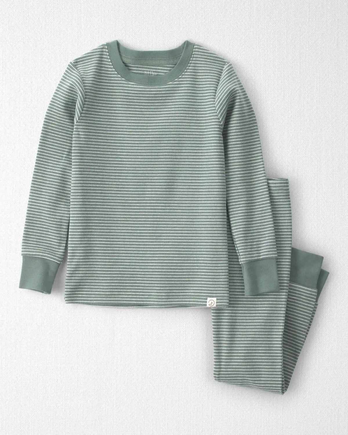 Toddler 2-Piece Organic Cotton Ribbed Pajamas in Stripes