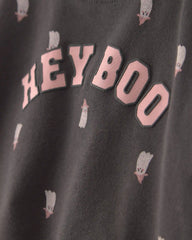 Toddler Girl Halloween 'Hey Boo' French Terry Pullover & Pant Set - Black