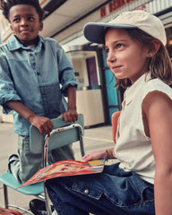 Girls Denim Barrel Jeans - Medium Wash