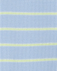 Baby Boy Striped Waffle-Knit Romper - Blue