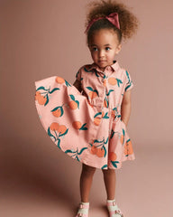 Toddler Girl Avenue Twirl™ Dress in Clementine Grove Print - Light Pink