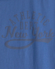 Boys 2-Piece 'Athletic Dept' Tee & Denim Jeans Set - Brown/Grey
