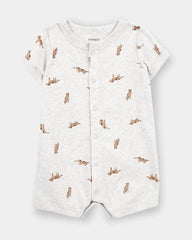 Baby Boy Dog Romper - Grey