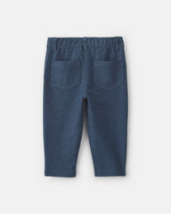 Baby Girl Knit Chambray Pants - Indigo