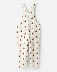 Toddler Bear Corduroy Overalls - Cream