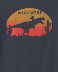 Boys 'Wild West' Dinosaur Long-Sleeve Graphic Tee - Navy Blue