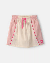 Girls Colorblock Skort - Ivory/Pink