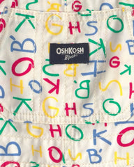 Toddler Alphabet Overalls - White